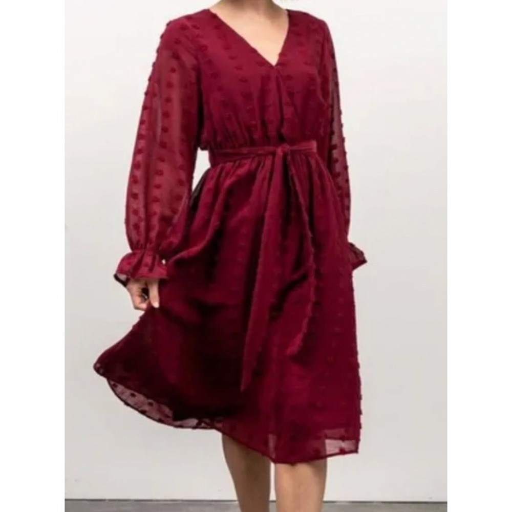 Baltic Born Presley Dress NWT 2XL Burgundy Midi Autumn Wedding Guest